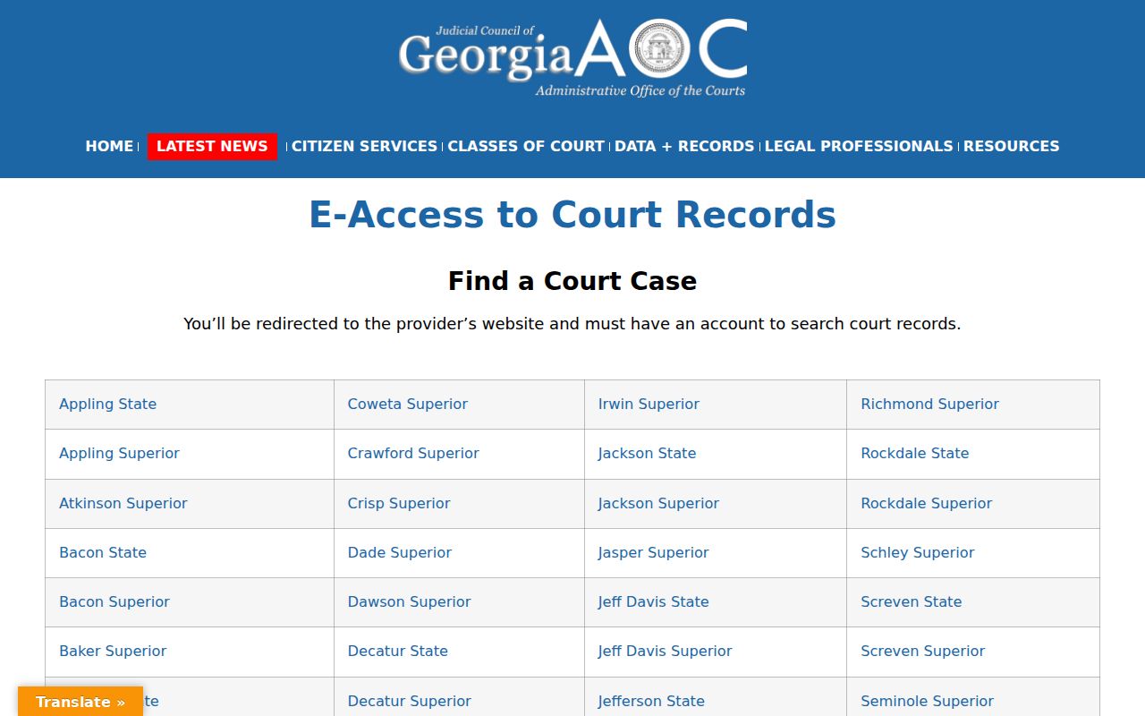 Long County municipal warrant State Court e-access listing